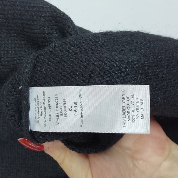 Scoop Black Sleeveless Rhinestone Dressy Layering knit stretch Shell Tank  Sz.XL - Picture 9 of 9